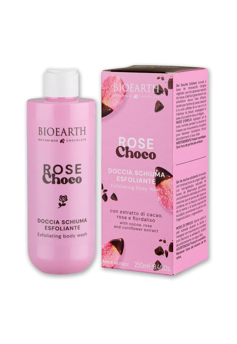 Gel de dus exfoliant cu extract de cacao - trandafir & albastrele - Rose Choco - 250 ml