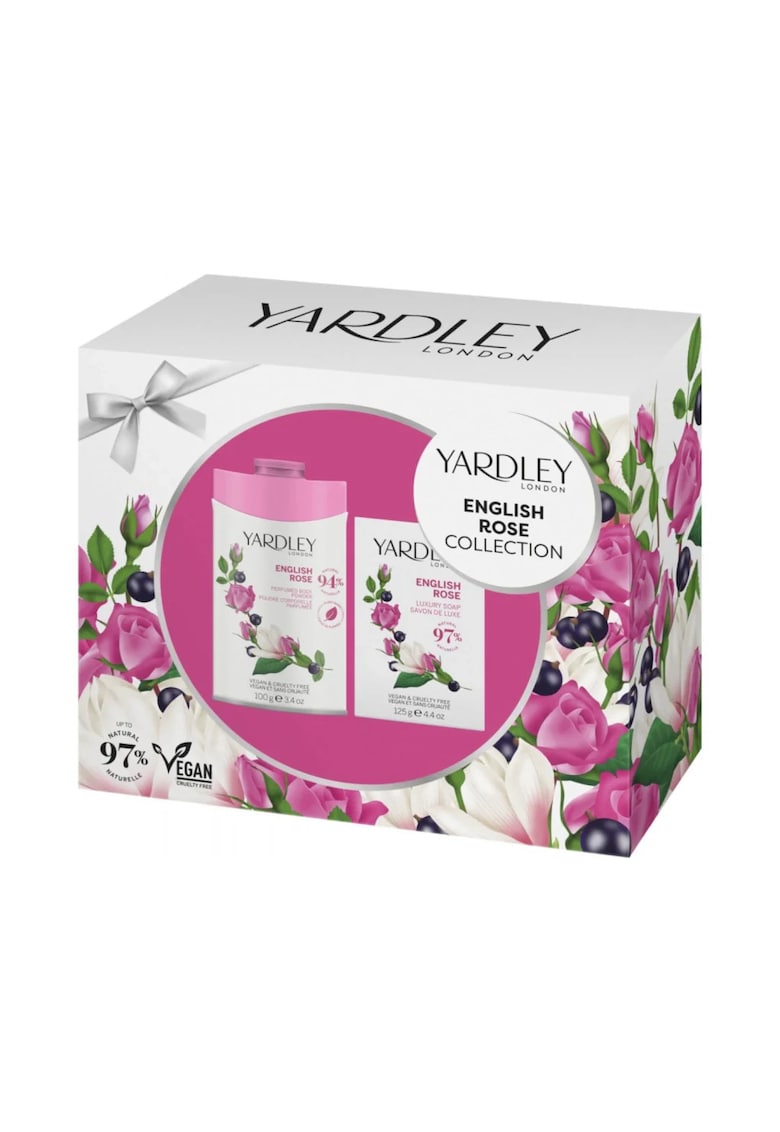 Set duo 1 x 100 g pudra de corp si 1 x 120 g sapun cu parfum de trandafir englezesc - English Rose Collection - Yardley - 2 articole