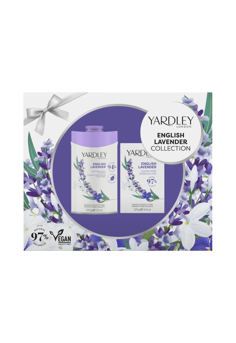 Set duo 1 x 100 g pudra de corp si 1 x 120 g sapun cu parfum de lavanda englezeasca - English Lavender Collection - Yardley - 2 articole