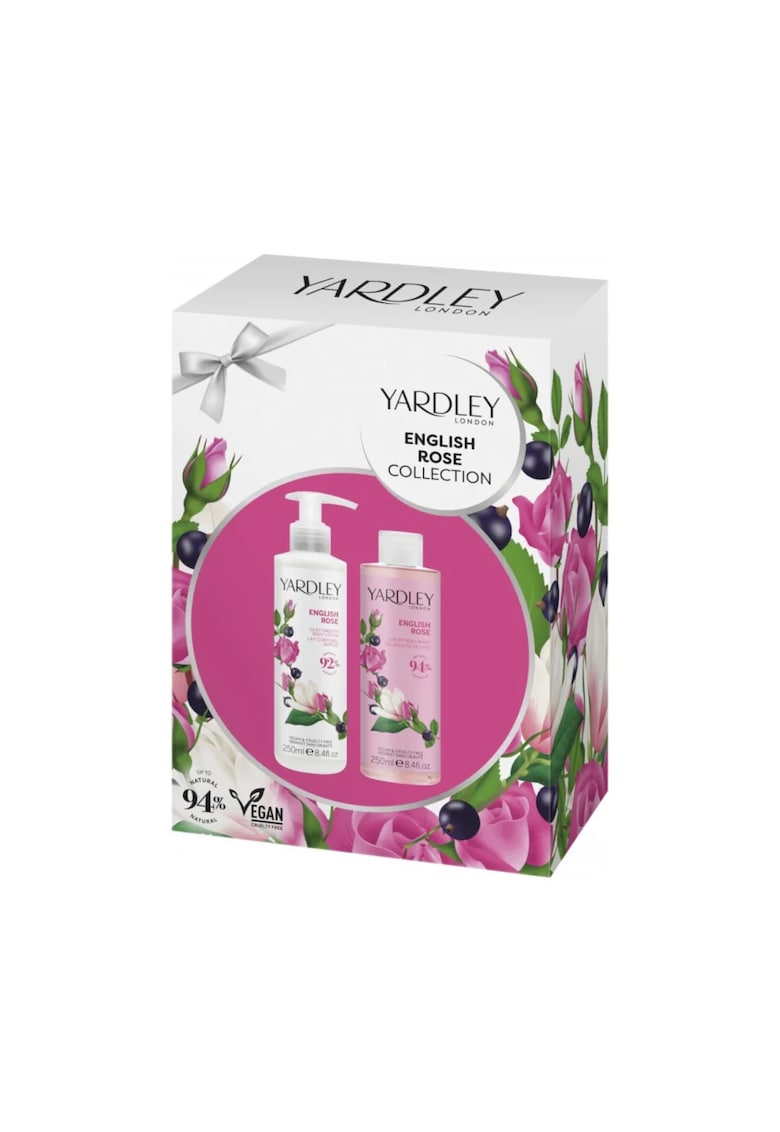 Set duo 1 x 250 ml gel de dus si 1 x 250 ml lotiune de corp cu parfum de trandafir englezesc - English Rose Collection - 2 articole