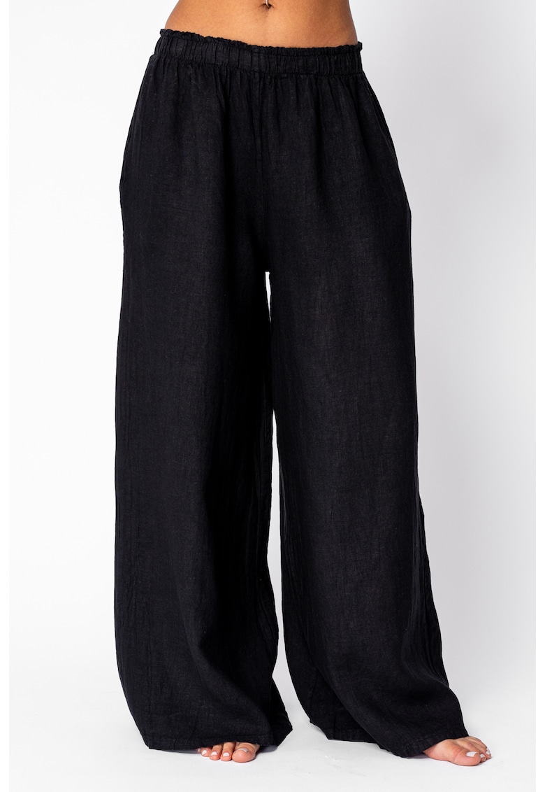 Pantalon lung wide 100% IN Black 21884 - Negru