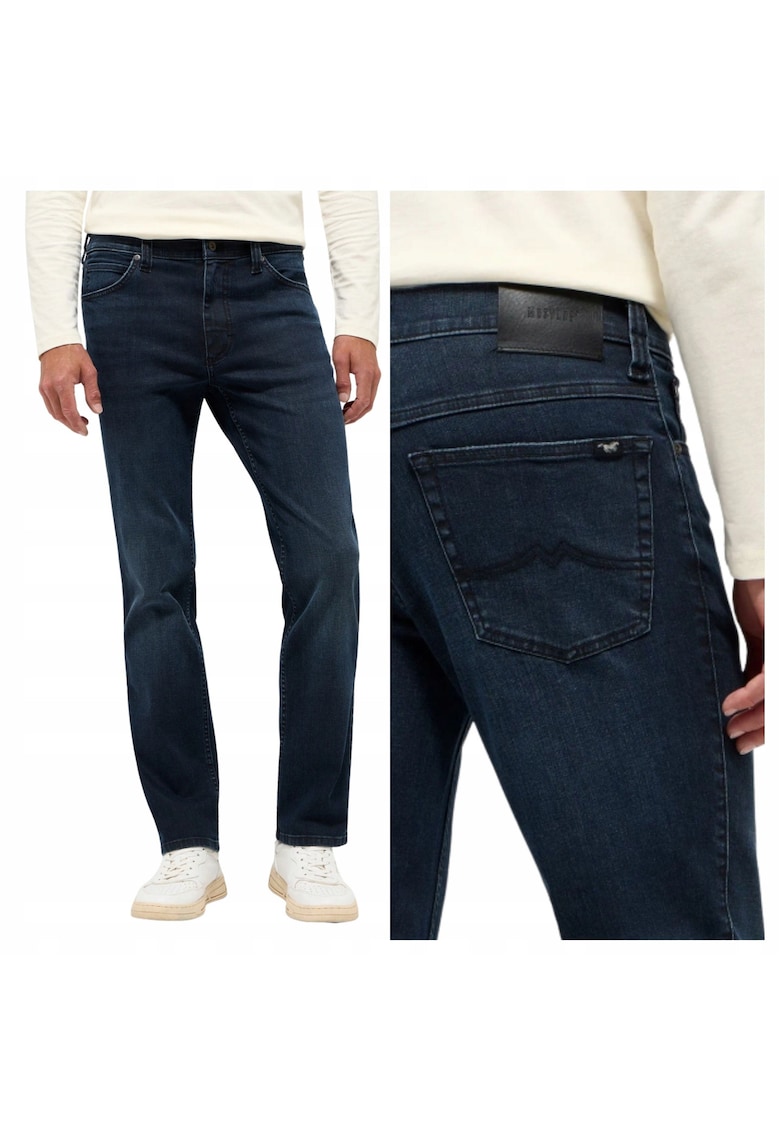 Blugi Barbati - Tramper Straight - Marime W32-L32 - Albastru - Straight Fit - Bumbac - Design Clasic Casual - Lungi - Ideal Pentru Uz Zilnic