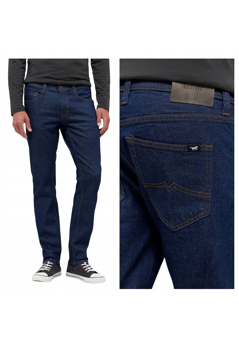 Blugi Barbati - Oregon Slim - Marime W32-L32 - Albastru - Slim Fit - Bumbac - Design Clasic Casual - Lungi - Ideal Pentru Uz Zilnic