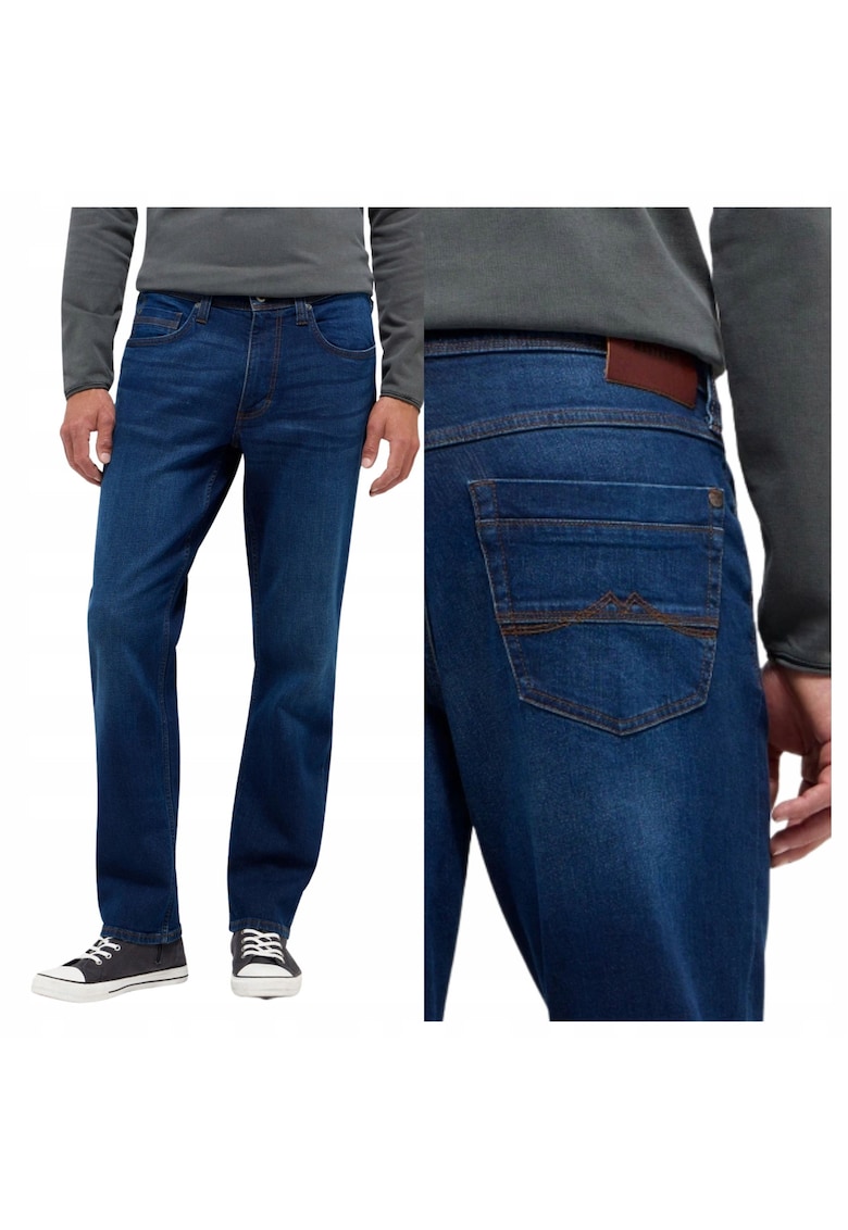 Blugi Barbati - Washington Straight - Marime W32-L32 - Albastru - Straight Fit - Bumbac - Design Clasic Casual - Lungi - Ideal Pentru Uz Zilnic