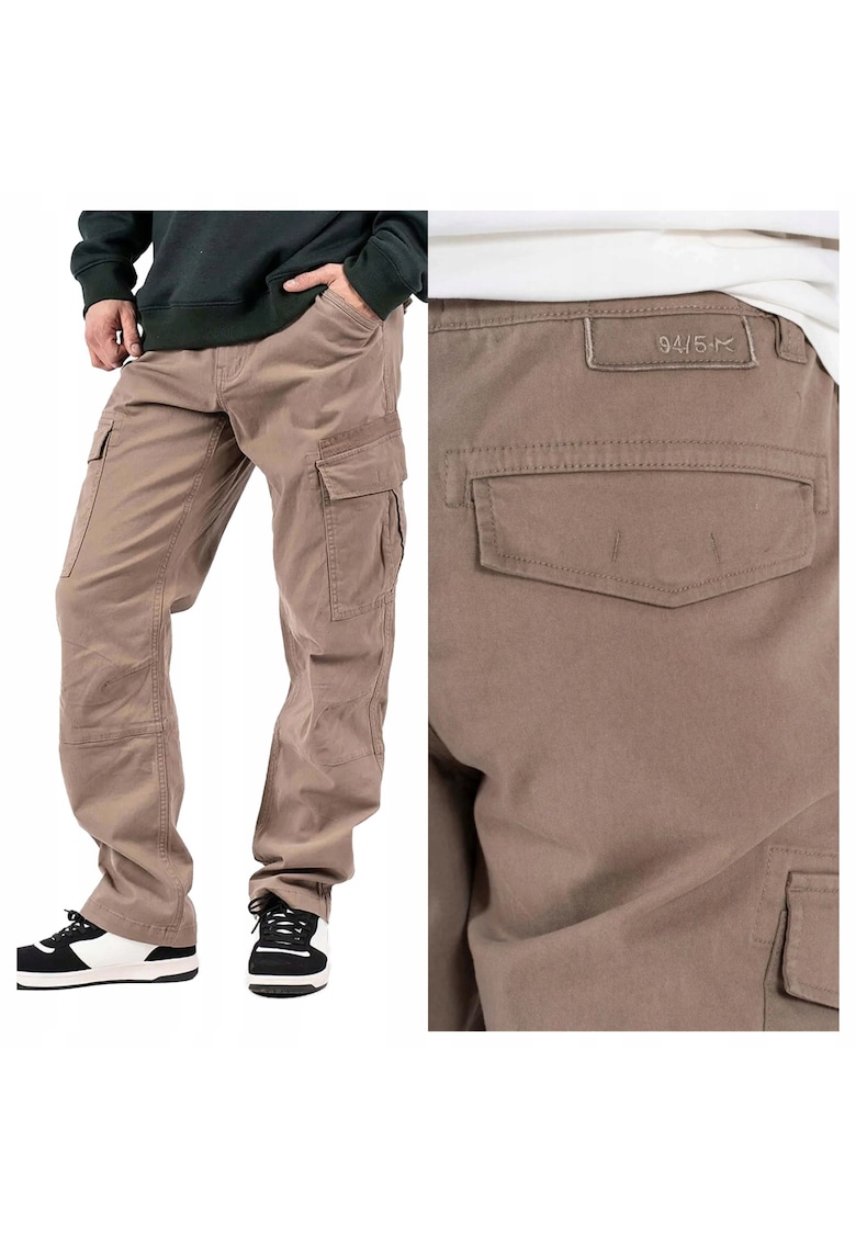 Pantaloni Barbati - Gerry Cargo - Marime W30-L34 - Bej - Regular Fit - Bumbac - Design Clasic Casual - Lungi - Ideal Pentru Uz Zilnic