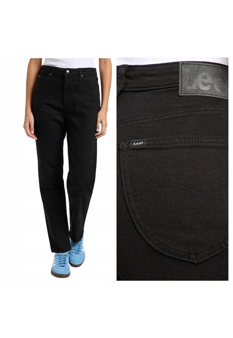 Blugi Dama - Carol Straight Fit - Marime W27-L35 - Negru - Straight Fit - Bumbac - Design Clasic Casual - Lungi - Ideal Pentru Uz Zilnic