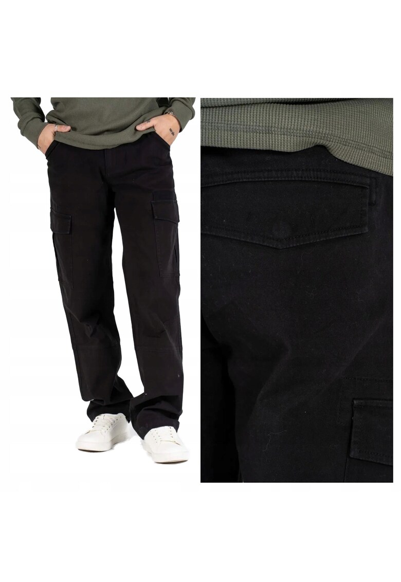 Pantaloni Barbati - Gerry Cargo - Marime W38-L32 - Negru - Regular Fit - Bumbac - Design Clasic Casual - Lungi - Ideal Pentru Uz Zilnic