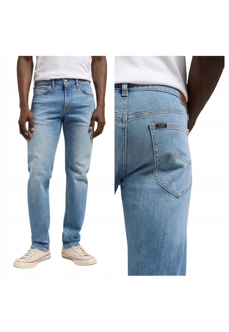 Blugi Barbati - Daren Zip Fly - W32-L30 US - Albastru - Straight Fit - Bumbac - Design Clasic Casual - Ideal Pentru Uz Zilnic - Lungi