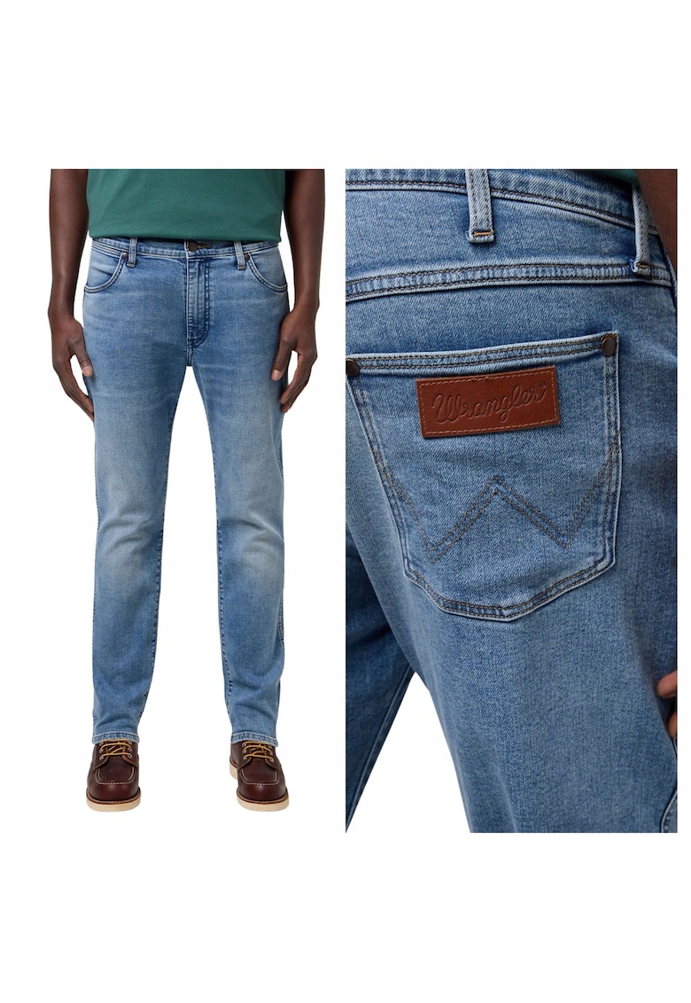 Blugi Barbati - Style Larston - W38-L32 US - Albastru - Slim Fit - Bumbac - Design Clasic Casual - Ideal Pentru Uz Zilnic - Lungi