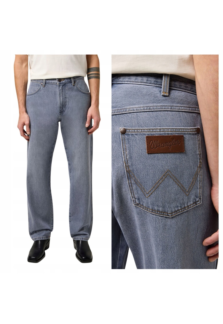 Blugi Barbati - Frontier Loose Fit - W33-L32 US - Albastru - Loose Fit - Bumbac - Design Clasic Casual - Ideal Pentru Uz Zilnic - Lungi