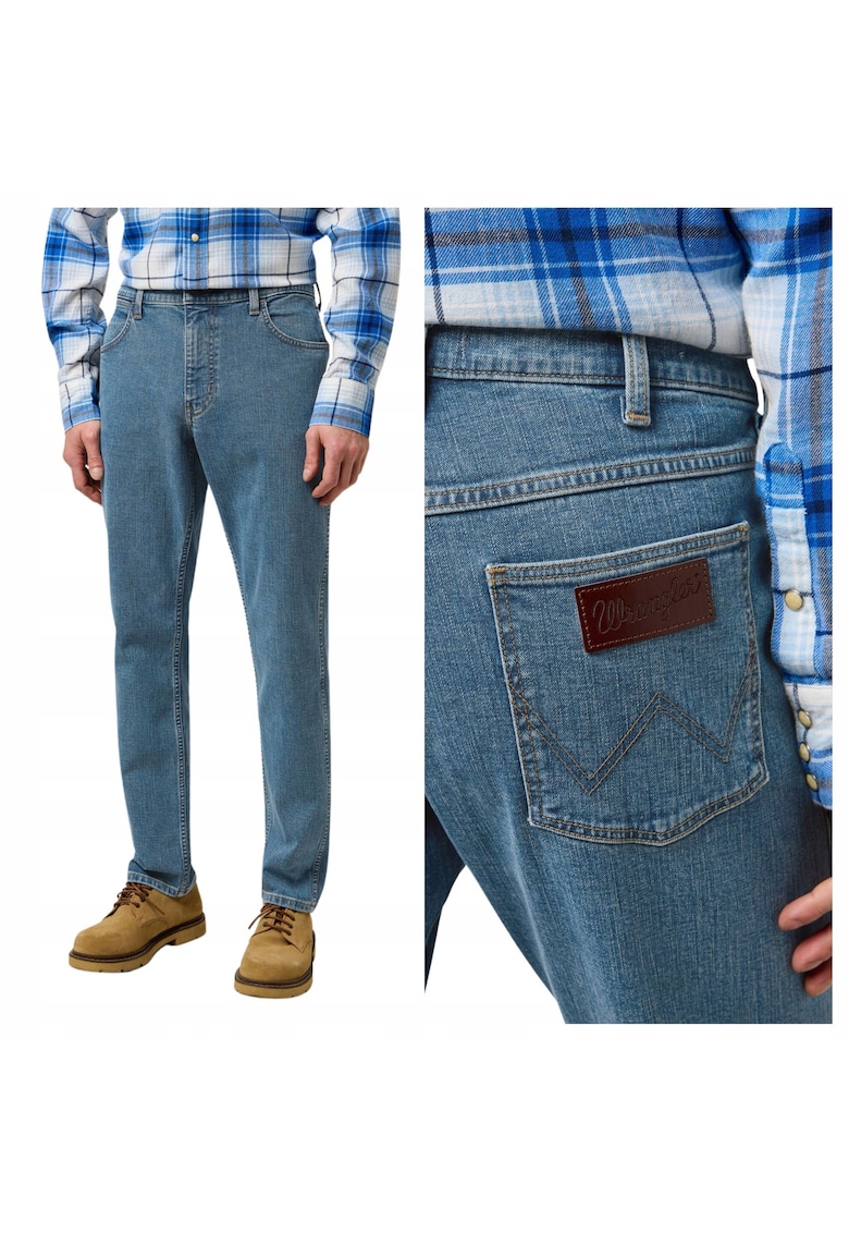 Blugi Barbati - Greensboro - W31-L30 US - Albastru - Regular Fit - Bumbac - Design Clasic Casual - Ideal Pentru Uz Zilnic - Lungi