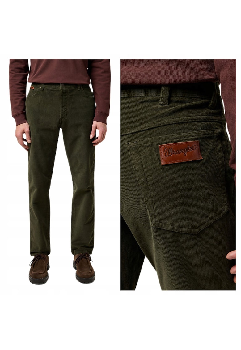 Blugi Barbati - Style Texas Slim - W36-L32 US - Verde - Slim Fit - Bumbac - Design Clasic Casual - Ideal Pentru Uz Zilnic - Lungi