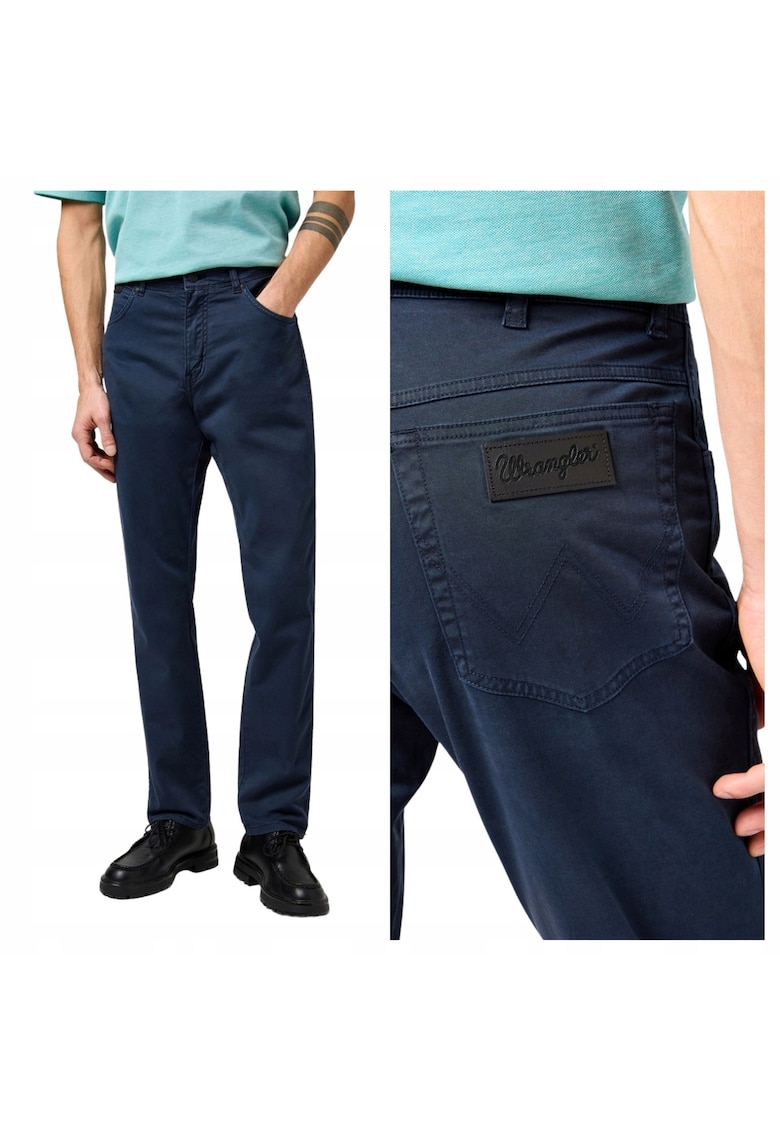 Blugi Barbati - Style Texas Slim - W38-L32 US - Albastru - Slim Fit - Bumbac - Design Clasic Casual - Ideal Pentru Uz Zilnic - Lungi