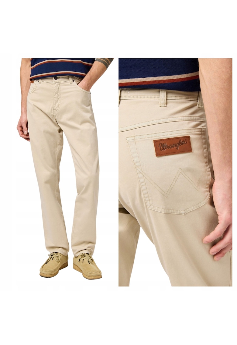 Blugi Barbati - Style Texas Slim - W30-L32 US - Bej - Slim Fit - Bumbac - Design Clasic Casual - Ideal Pentru Uz Zilnic - Lungi