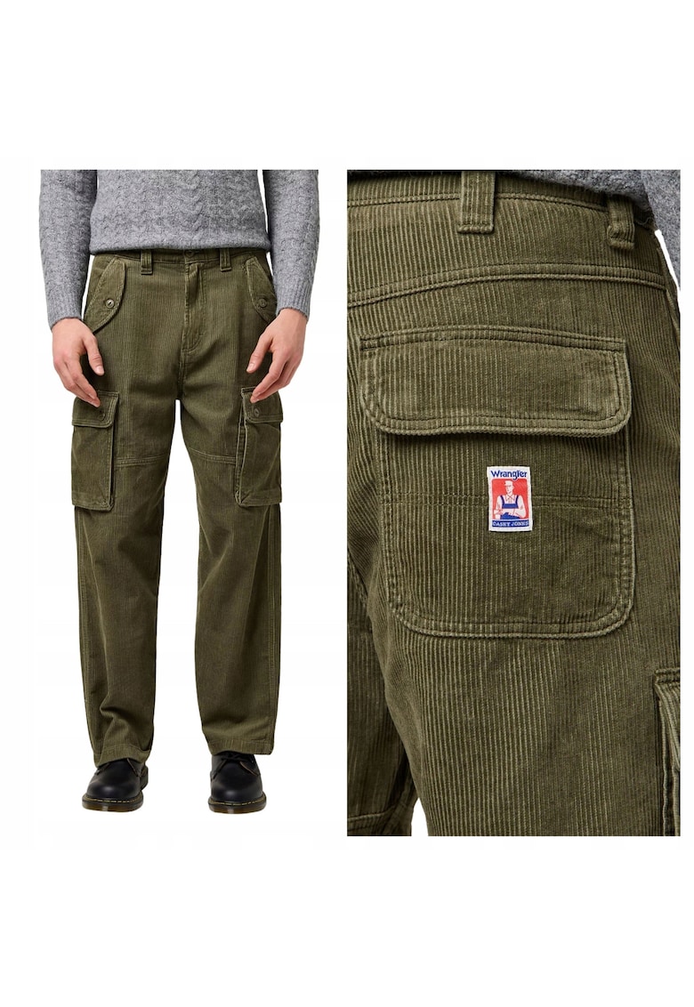 Pantaloni Barbati - CJ Loose Cargo - W32-L34 US - Verde - Loose Fit - Bumbac - Design Clasic Casual - Ideal Pentru Uz Zilnic - Lungi