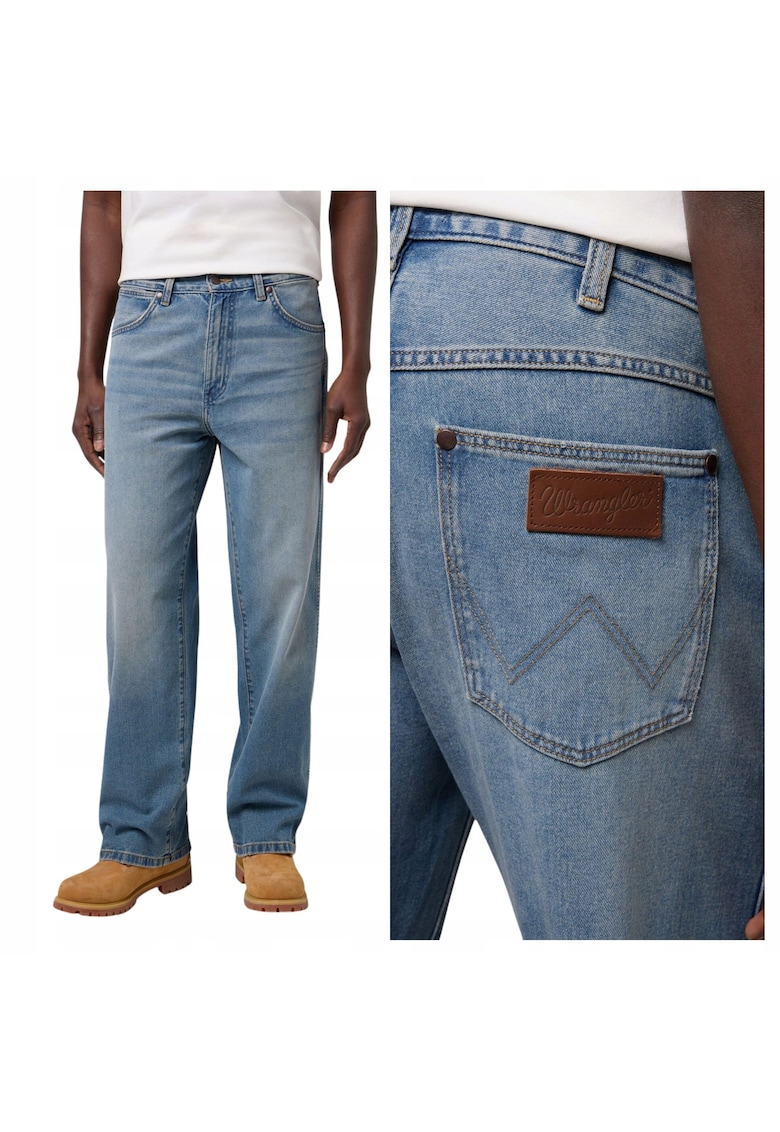 Blugi largi regular de barbati - Marimea 33/32 - Albastru - Model Loose Straight - Picioare drepte lejere - Inaltime medie a taliei - Inchidere clasica cu fermoar sigur - Denim rezistent