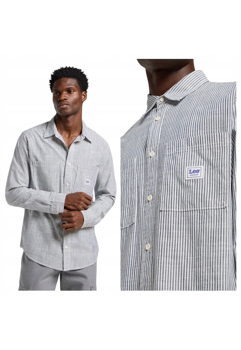 Camasa confortabila de barbati - Marimea S - Alb ecru - Model WORKWEAR SHIRT 2.0 - Croiala lejera si dreapta - Fara inchidere - Confectionata integral din bumbac premium 100% foarte rezistent