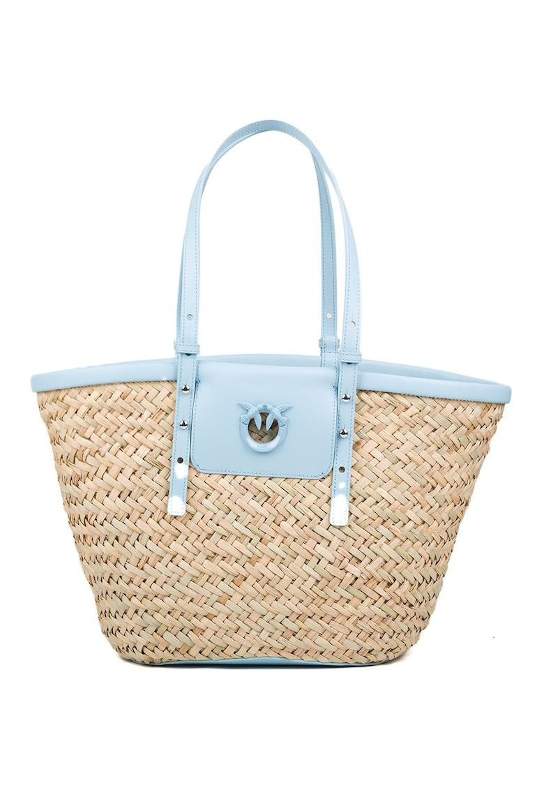 Geanta shopper cu garnituri din piele Love Summer