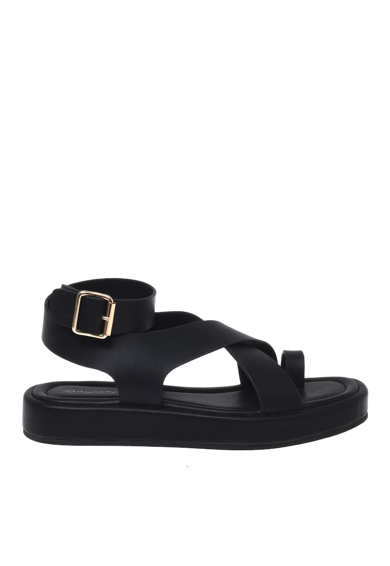 Sandale din piele cu bretele incrucisate Nappa - Negru