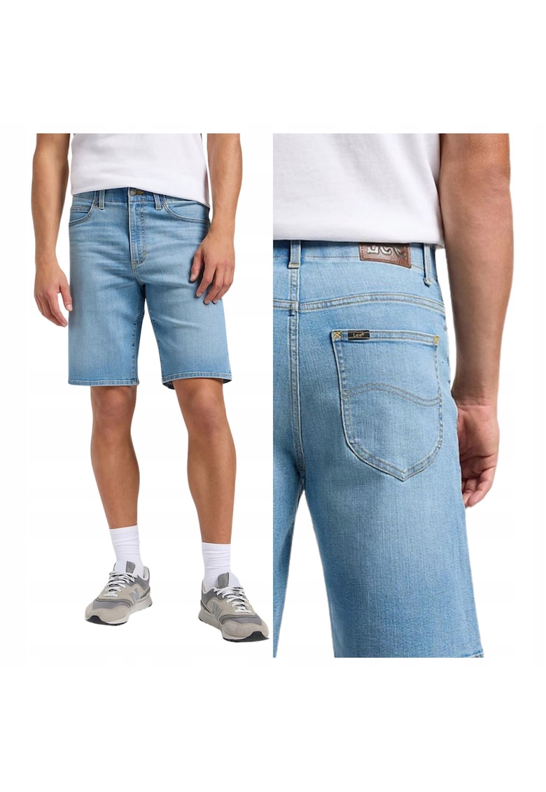 Pantaloni scurti de barbati - Marimea 30 - Albastru - Model 5 POCKET SHORT - Croiala dreapta regulara confortabila - Talie inalta moderna - Inchidere cu fermoar practic - Buzunare functionale
