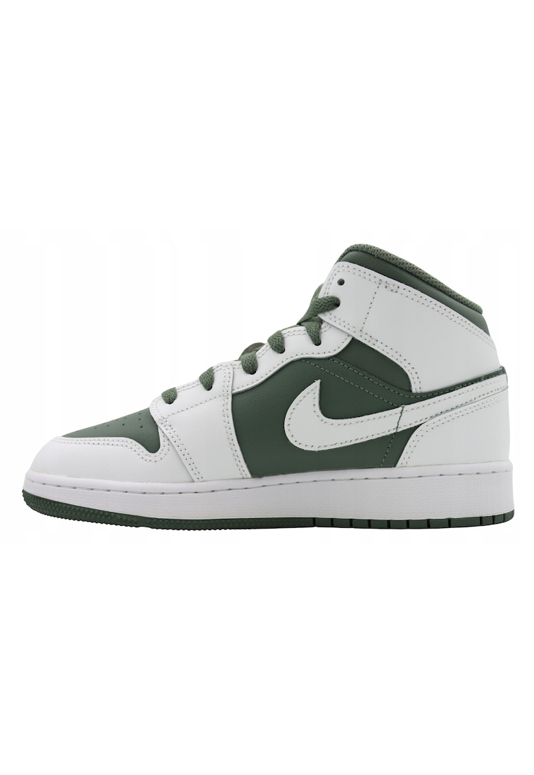Pantofi Sport - Air Jordan 1 Mid Gs Dq8423-107 - Marimea 38 - Piele Naturala Si Materiale Sintetice - Talpa Din Cauciuc Pentru Aderenta - Guler Captusit Pentru O Potrivire Mai Buna Si Confort - Amortizare Air-Sole - Khaki / Bej