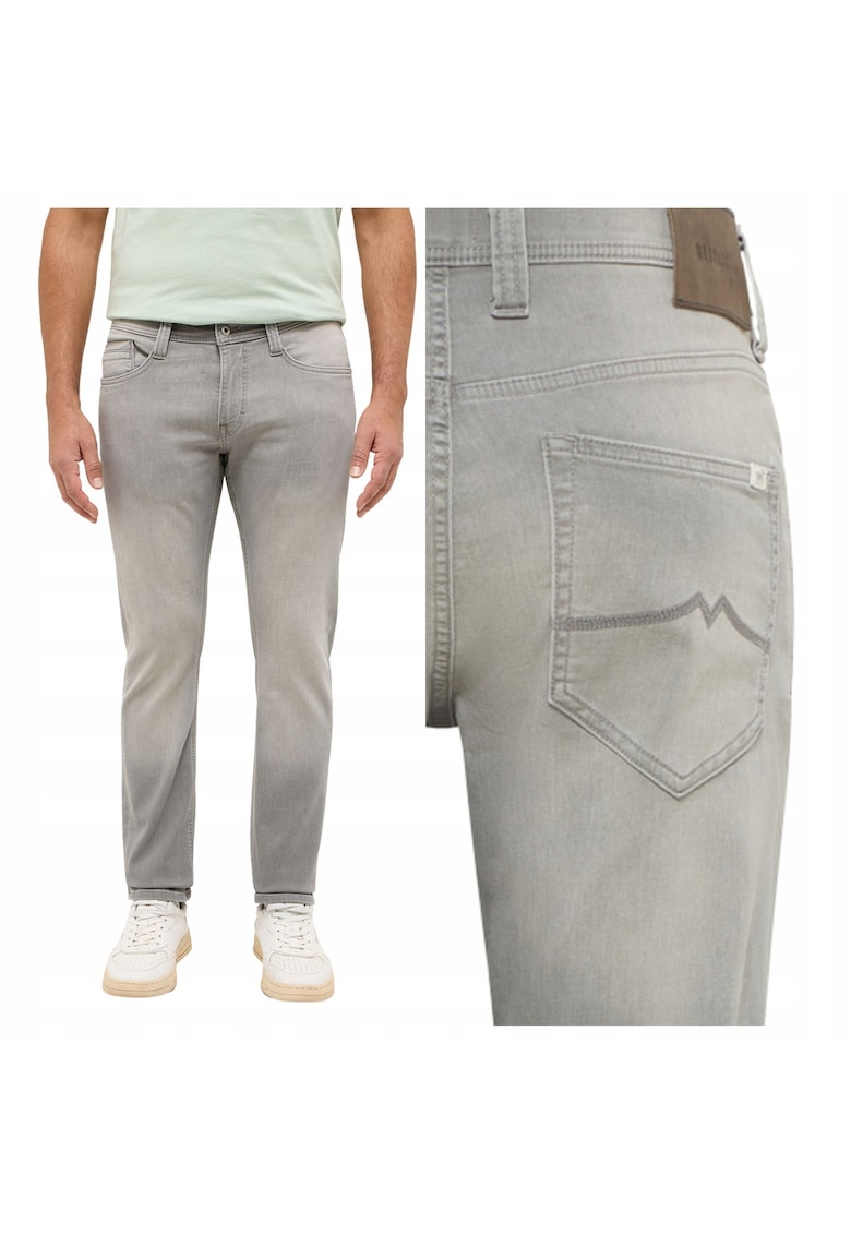 Blugi mulati pentru barbati - Marimea 31/32 - Gri - Model Oregon Slim - Croiala ajustata Slim fit cu design conic adaptat - Talie joasa moderna - Prevazuti cu 5 buzunare practice si sigure