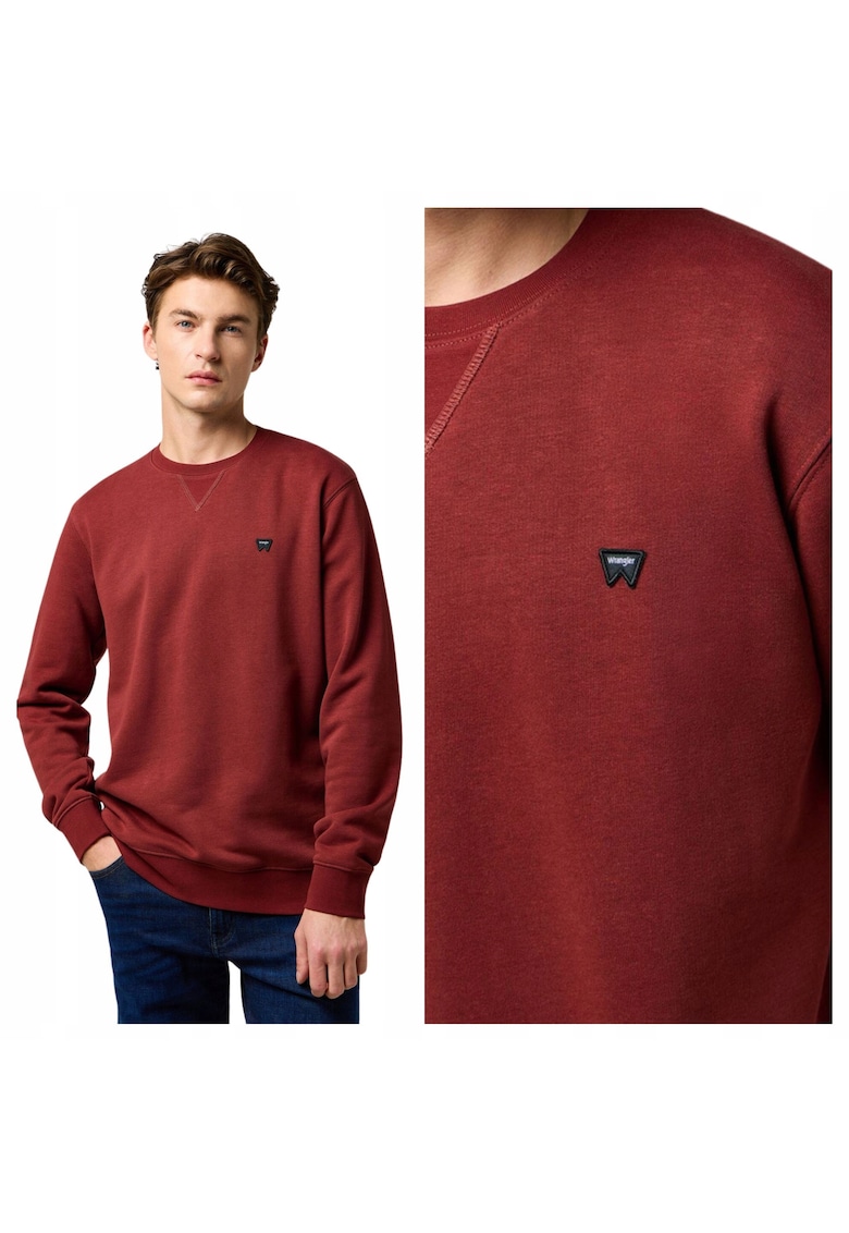 Hanorac sport pentru barbati - Marimea XL - Rosu - Model SIGN OFF CREW - Croiala confortabila regulara dreapta - Fara inchidere - Material moale din bumbac 80% si poliester 20% calduros