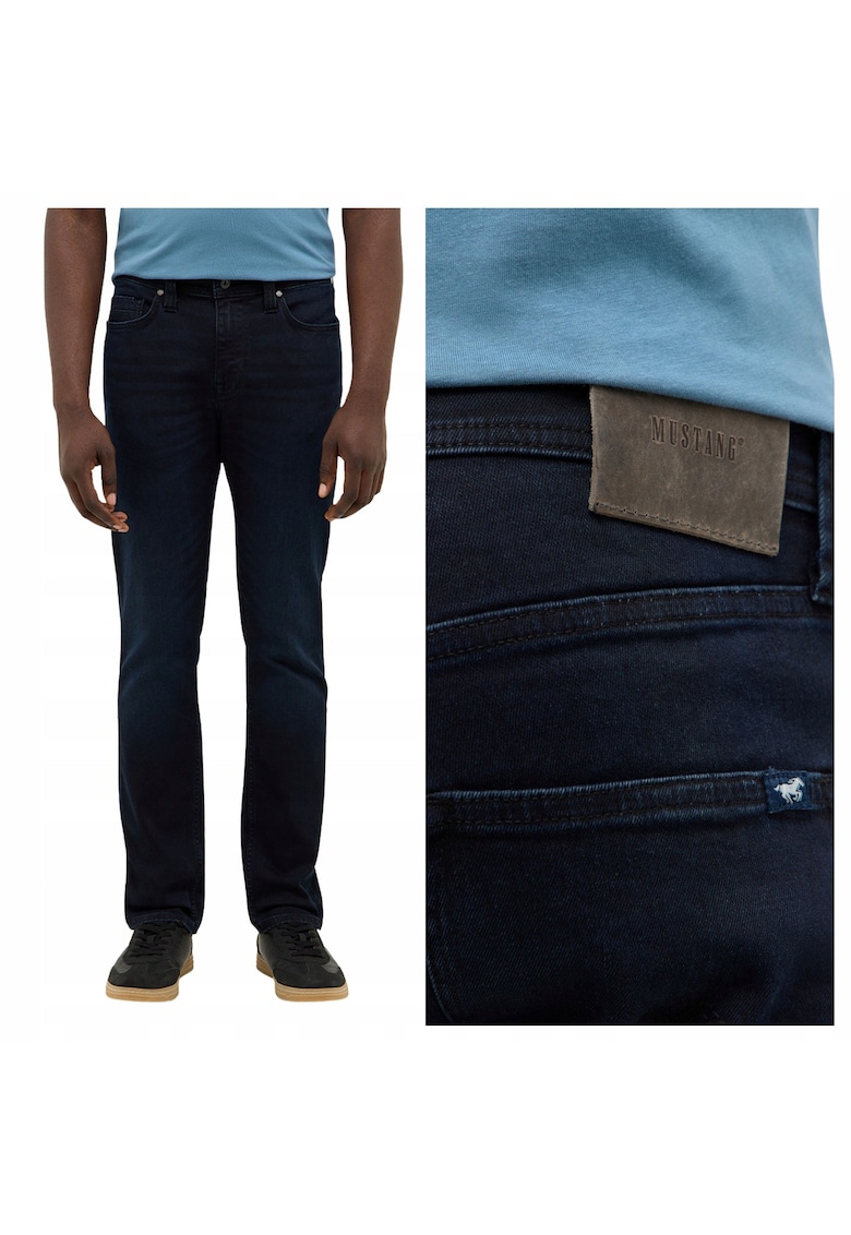 Blugi Barbati - Marimea 36/30 - Albastru - Vegas Slim - Croiala Slim Fit - Model Conic Ajustat - Talie Medie - Inchidere Fermoar