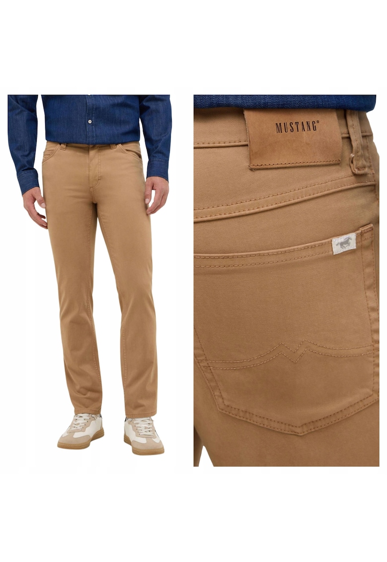 Pantaloni Din Bumbac - Marimea 31/30 - Bej - Tramper Straight - Croiala Straight Fit - Model Drept Regular - Inchidere Fermoar