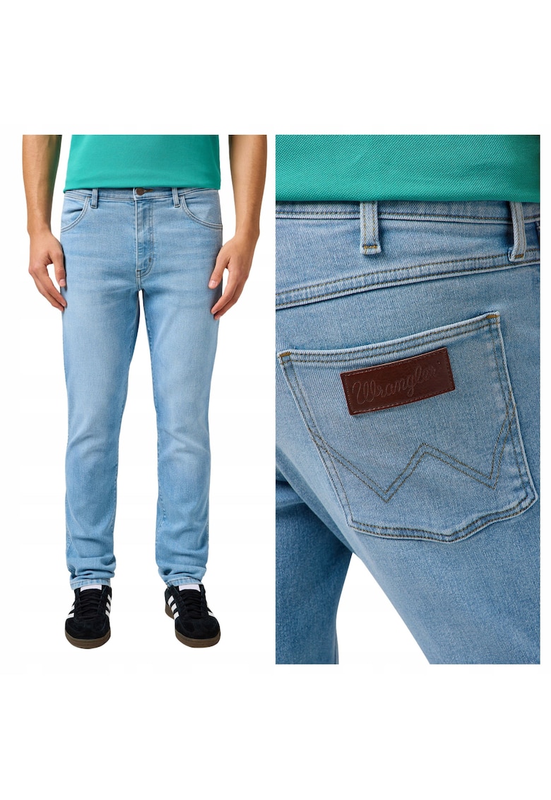 Blugi Dla Barbati - Marimea 30/34 - Albastru - Larston - Croiala Slim Fit - Model Conic Ajustat - Talie Medie - 5 Buzunare