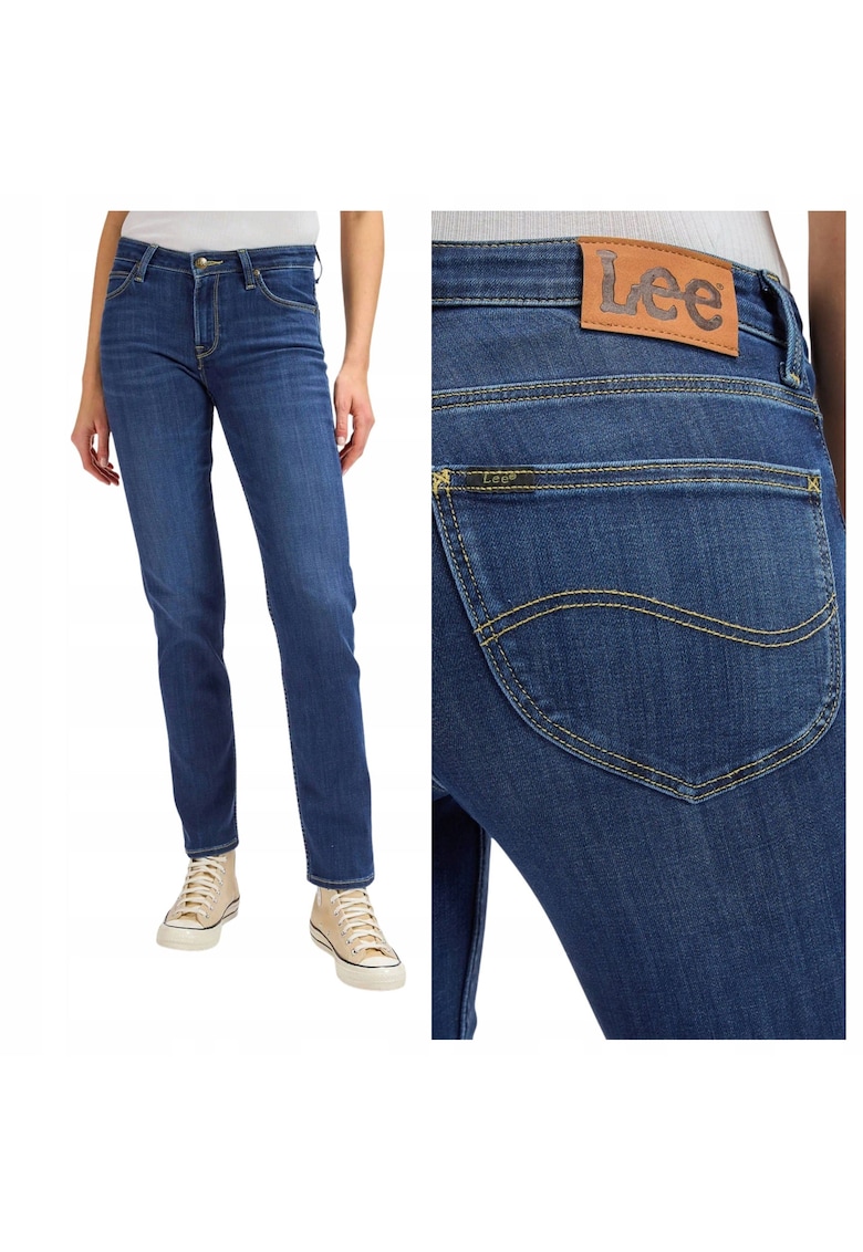 Pantaloni De Dama Din Blugi - Marimea 30/31 - Albastru - Elly - Croiala Slim Fit - Model Conic Ajustat - Talie Inalta - Fermoar