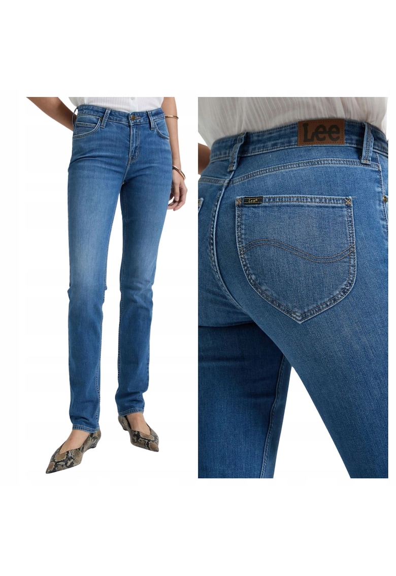 Pantaloni De Dama - Marimea 28/31 - Albastru - Marion - Croiala Straight Fit - Talie Inalta - Compozitie 98% Bumbac - 2% Elastan
