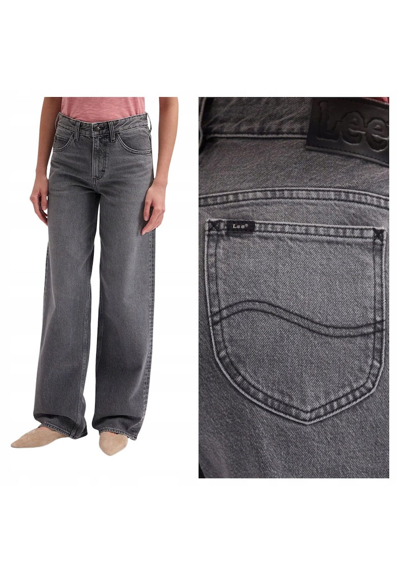 Pantaloni De Dama - Marimea 29/31 - Gri - Rider Loose - Croiala Loose Fit - Model Larg - Talie Medie Regulara - Inchidere Fermoar
