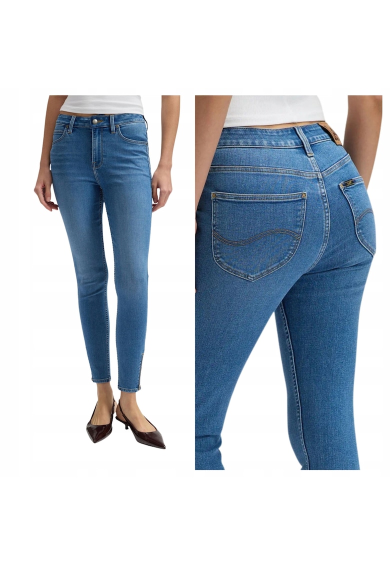 Pantaloni De Dama - Marimea 29/31 - Albastru - Scarlett High Zip - Croiala Skinny Fit - Model Conic Ajustat - Talie Inalta - Fermoar