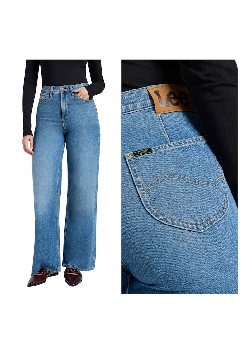 Pantaloni De Dama - Marimea 30/31 - Albastru - Stella A-Line - Croiala Loose Fit - Talie Inalta - Inchidere Fermoar - 5 Buzunare