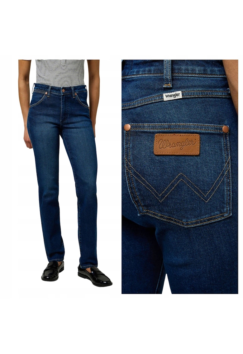 Pantaloni De Dama - Marimea 27/30 - Albastru - Piper - Croiala Slim Fit - Model Conic Ajustat - Talie Inalta - Fermoar
