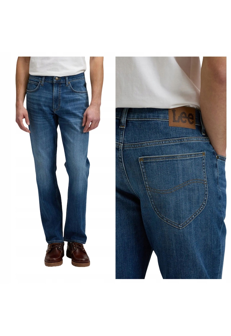 Pantaloni Barbati - Marimea 32/34 - Albastru - Daren - Croiala Straight Fit - Model Drept Regular - Talie Joasa - Fermoar