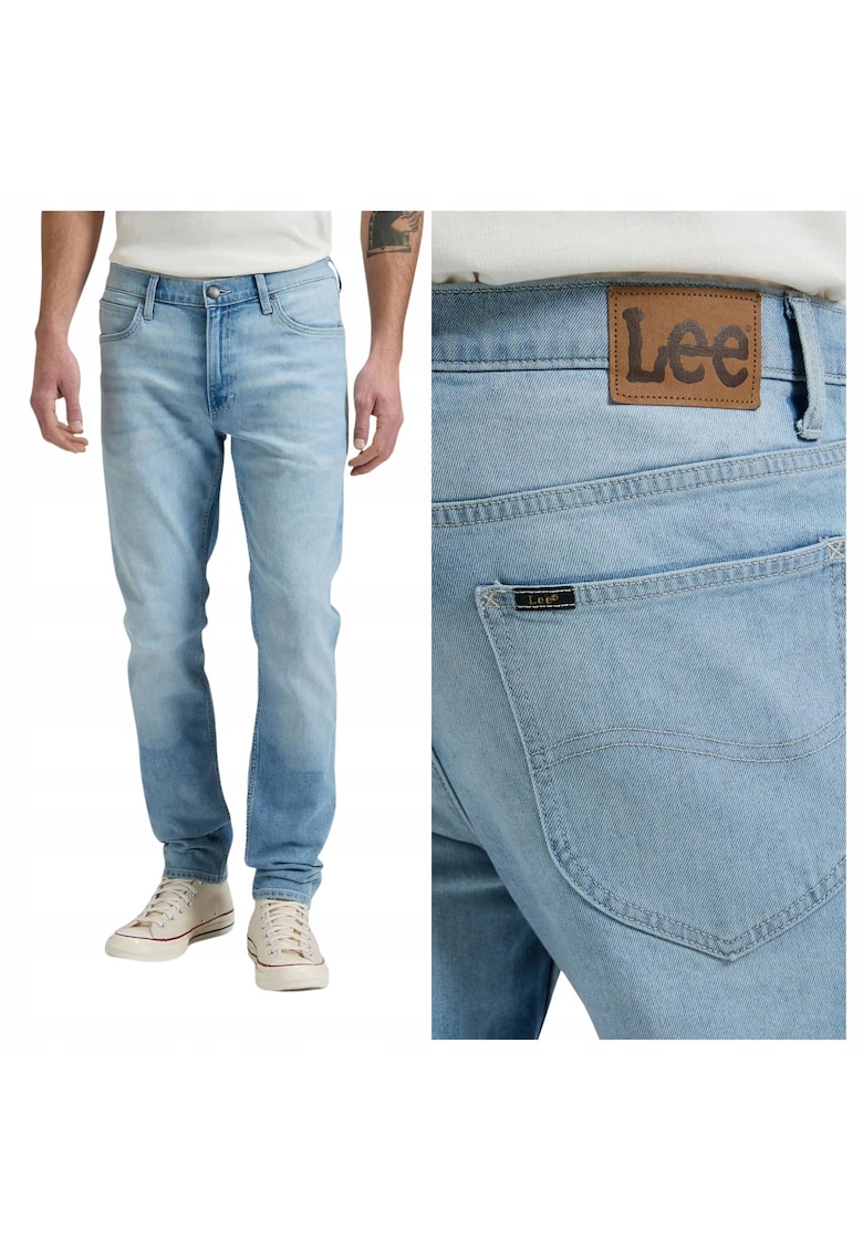 Pantaloni Barbati - Marimea 36/30 - Albastru - Luke - Croiala Slim Fit - Model Conic Ajustat - Talie Medie Regulara - Fermoar