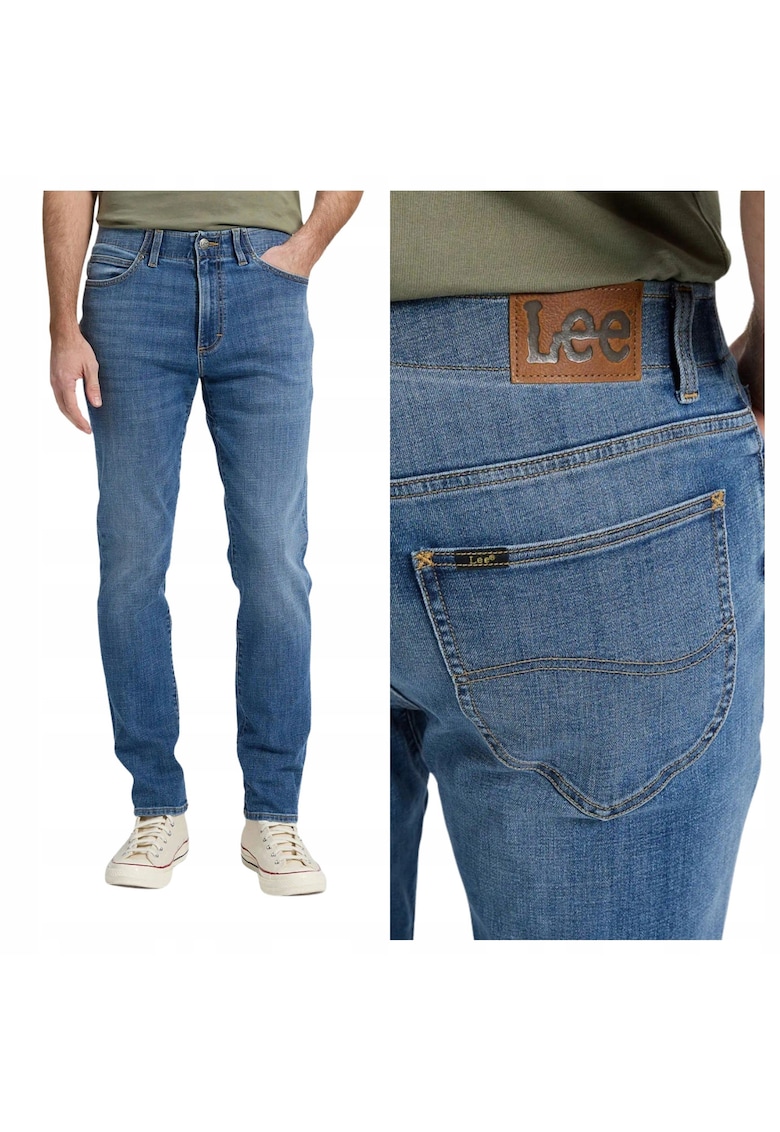 Pantaloni Barbati - Marimea 32/32 - Albastru - Slim Fit Mvp - Croiala Slim Fit - Model Conic Ajustat - Talie Medie - 5 Buzunare