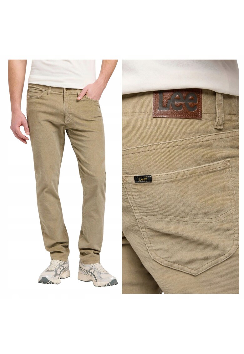 Pantaloni Barbati - Marimea 36/34 - Khaki - Slim Fit Mvp - Croiala Slim Fit - Model Conic Ajustat - Talie Medie - 5 Buzunare