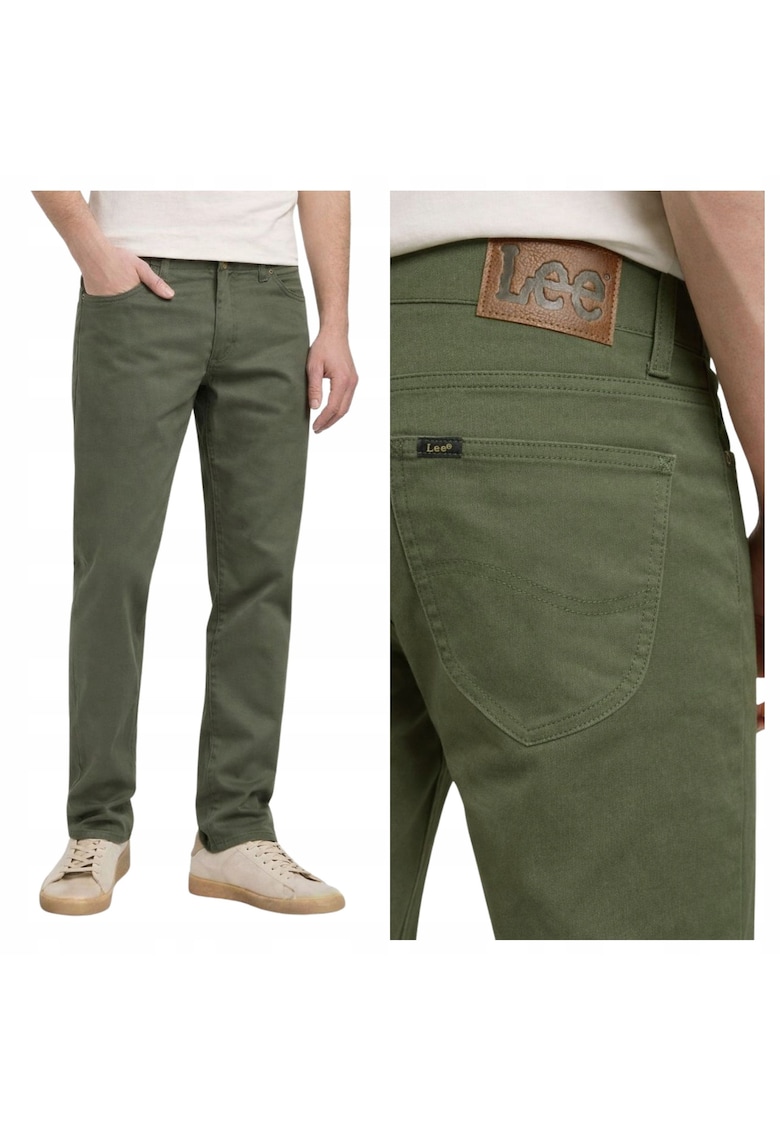 Pantaloni Barbati - Marimea 38/30 - Verde - Slim Fit Mvp - Croiala Slim Fit - Model Conic Ajustat - Talie Medie - 5 Buzunare