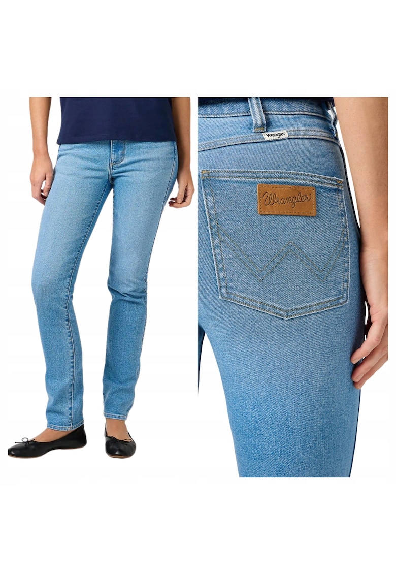 Pantaloni De Dama - Marimea 28/30 - Albastru - Piper - Croiala Slim Fit - Model Conic Ajustat - Talie Inalta - Fermoar