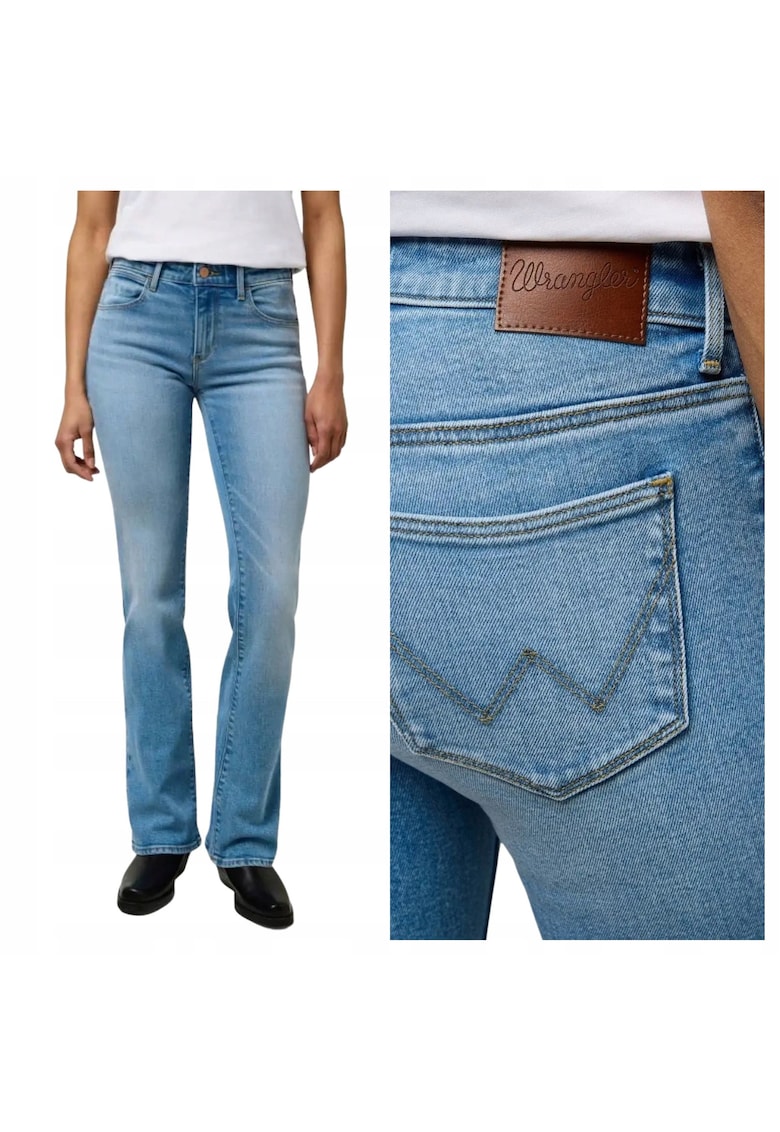 Blugi De Dama - Marimea 28/30 - Albastru - Bootcut - Croiala Loose Fit - Model Larg - Talie Medie - Inchidere Fermoar