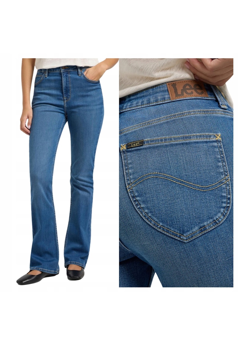 Pantaloni De Blugi - Marimea 27/29 - Albastru - Breese Bootcut - Croiala Slim Fit - Model Conic Ajustat - Talie Inalta - Fermoar
