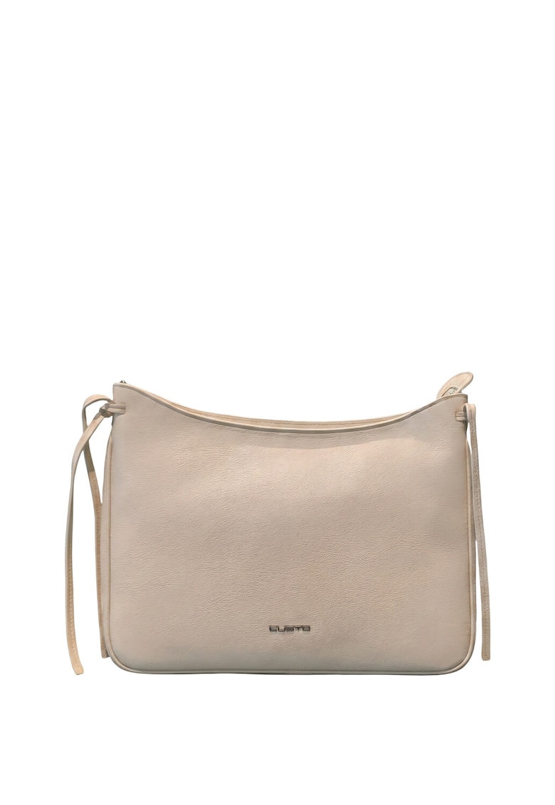 Geanta shopper din piele ecologica cu detaliu logo Elowen - Crem