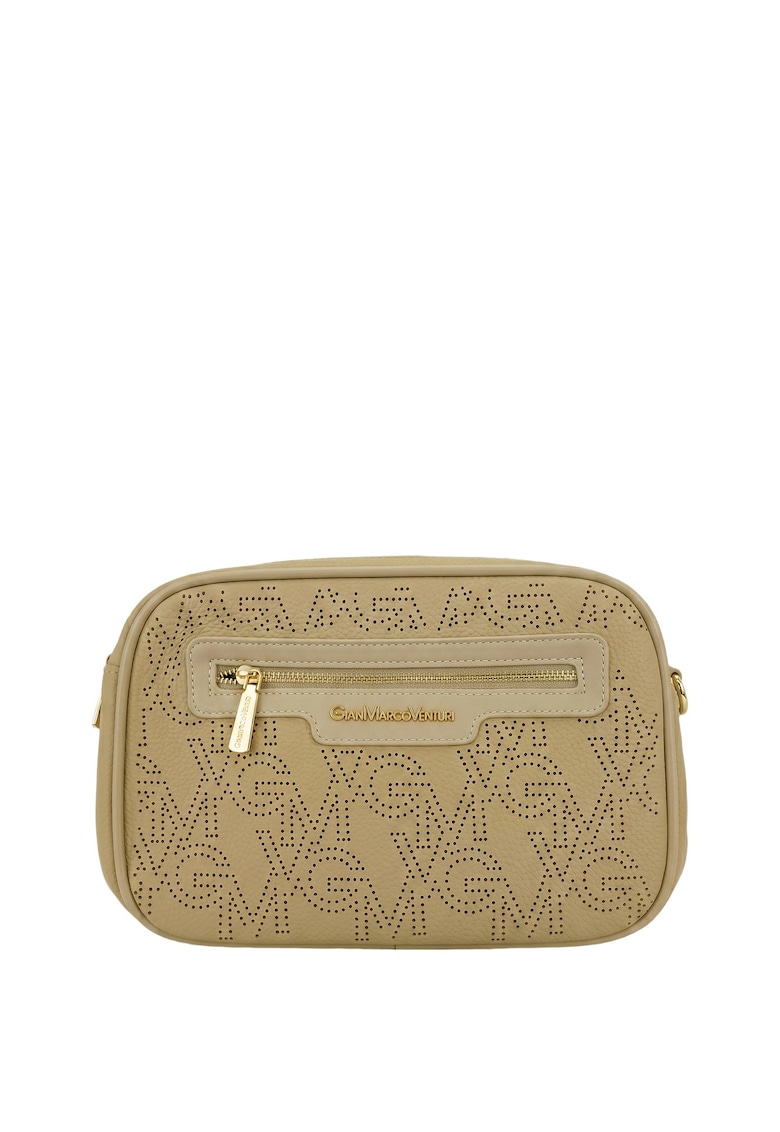 Geanta crossbody din piele ecologica - Auriu