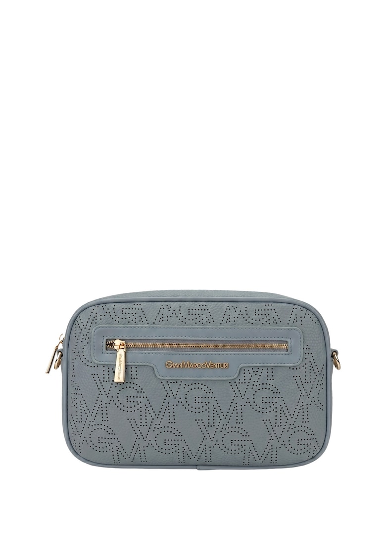 Geanta crossbody din piele ecologica - Albastru azur