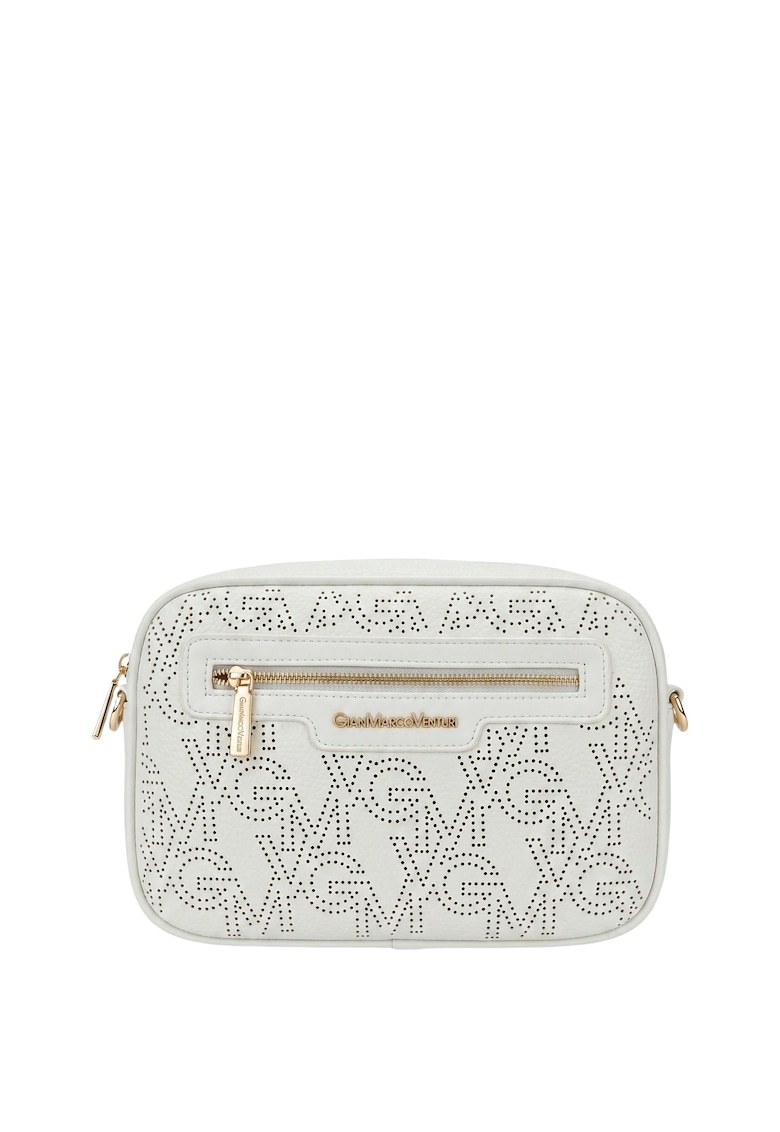 Geanta crossbody din piele ecologica - Alb