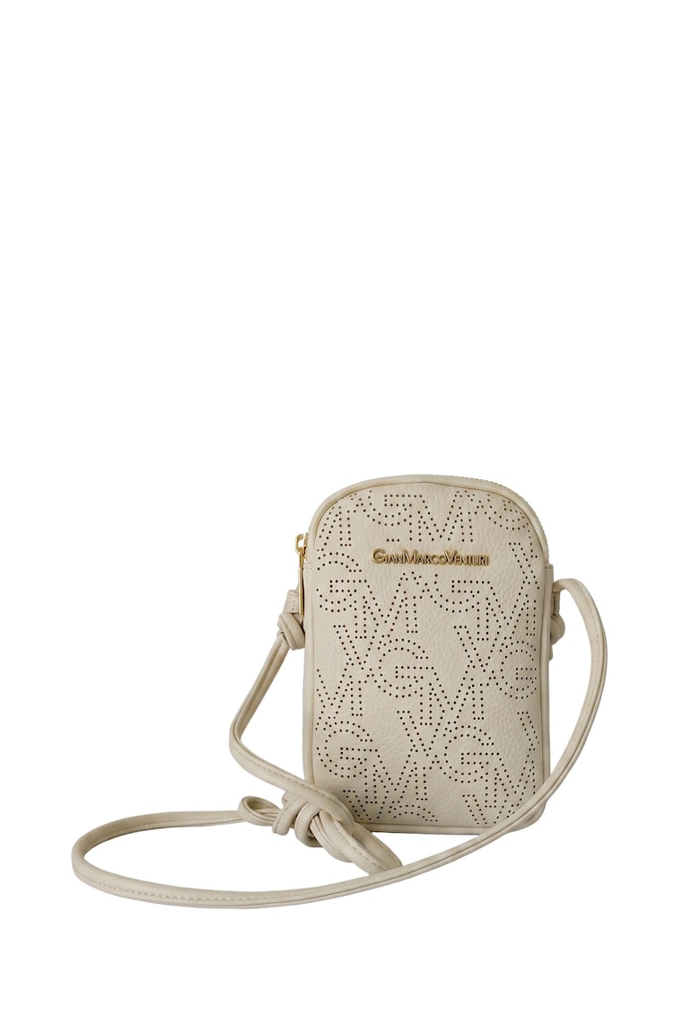 Geanta crossbody din piele ecologica cu logo - Bej