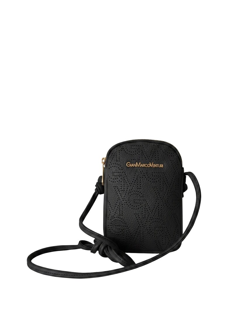 Geanta crossbody din piele ecologica cu logo - Negru
